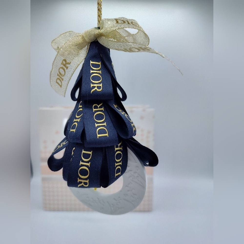 2024 DIOR Navy Ribbon Ornament Fragrance Stone European Exclusive NIB w/Gift Bag